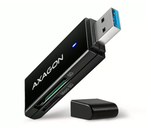 Axagon CRE-S2N, USB-A 3.2 SUPERSPEED 2-slot & lun SD/microSD, UHS-I - 1353403 - zdjęcie